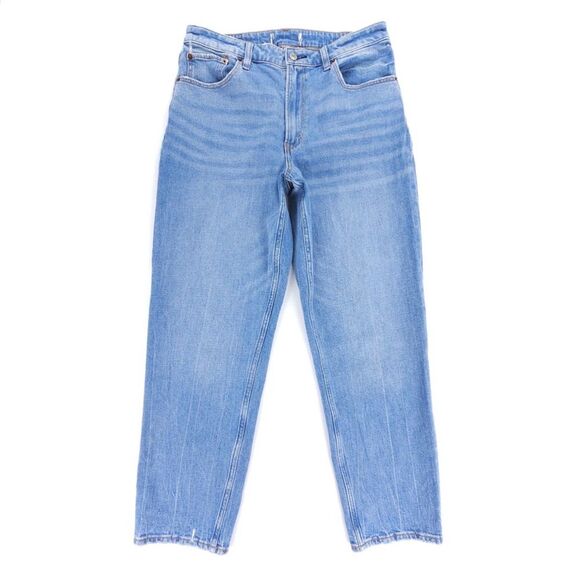 ABERCROMBIE 90s Barrel High Rise Tapered Ankle Crop Jeans 30 Clean Girl Minimal - Picture 1 of 6